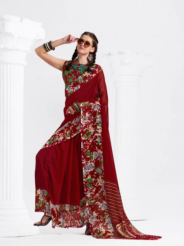 Women's_Stylish_Printed_Georgette_Saree_with_Matching_Unstitched_Blouse_Piece