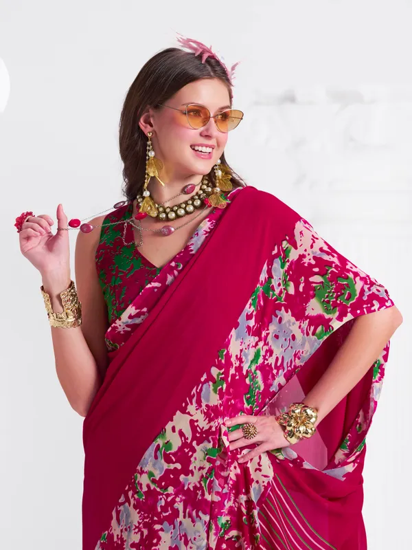 Women's_Stylish_Printed_Georgette_Saree_with_Matching_Unstitched_Blouse_Piece