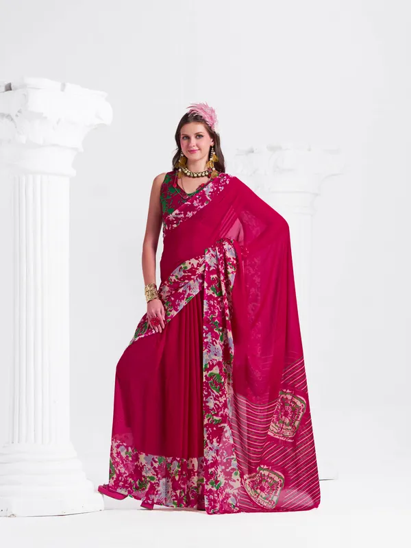 Women's_Stylish_Printed_Georgette_Saree_with_Matching_Unstitched_Blouse_Piece