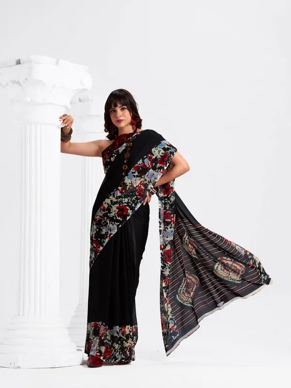 Women's_Stylish_Printed_Georgette_Saree_with_Matching_Unstitched_Blouse_Piece