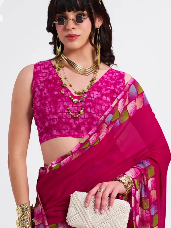 Women's_Stylish_Printed_Georgette_Saree_with_Matching_Unstitched_Blouse_Piece