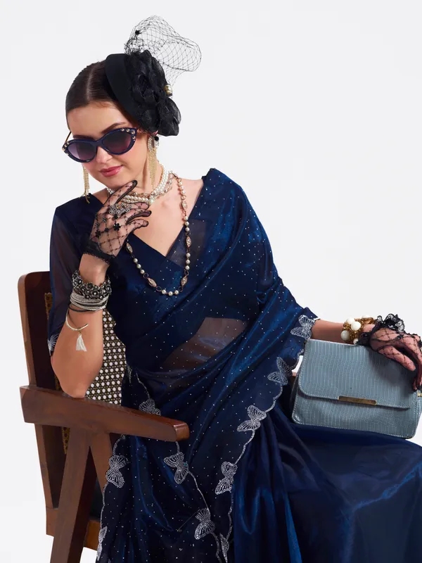 Women's_Stylish_Beautiful_Soft_Net_Diamond_Lace_Border_Saree_With_Unstitched_Blouse