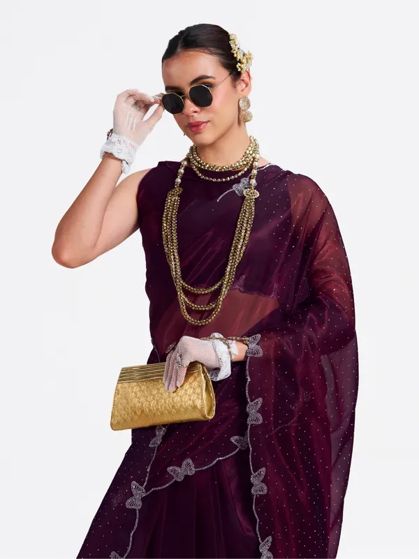 Women's_Stylish_Beautiful_Soft_Net_Diamond_Lace_Border_Saree_With_Unstitched_Blouse