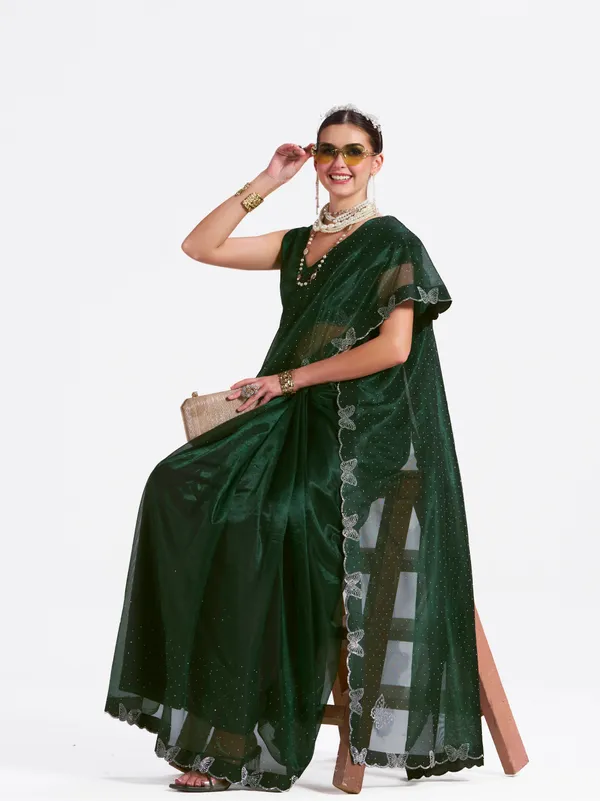 Women's_Stylish_Beautiful_Soft_Net_Diamond_Lace_Border_Saree_With_Unstitched_Blouse