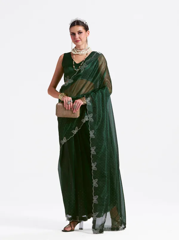 Women's_Stylish_Beautiful_Soft_Net_Diamond_Lace_Border_Saree_With_Unstitched_Blouse