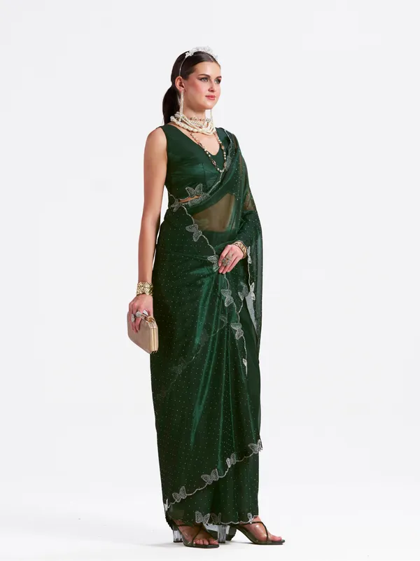 Women's_Stylish_Beautiful_Soft_Net_Diamond_Lace_Border_Saree_With_Unstitched_Blouse