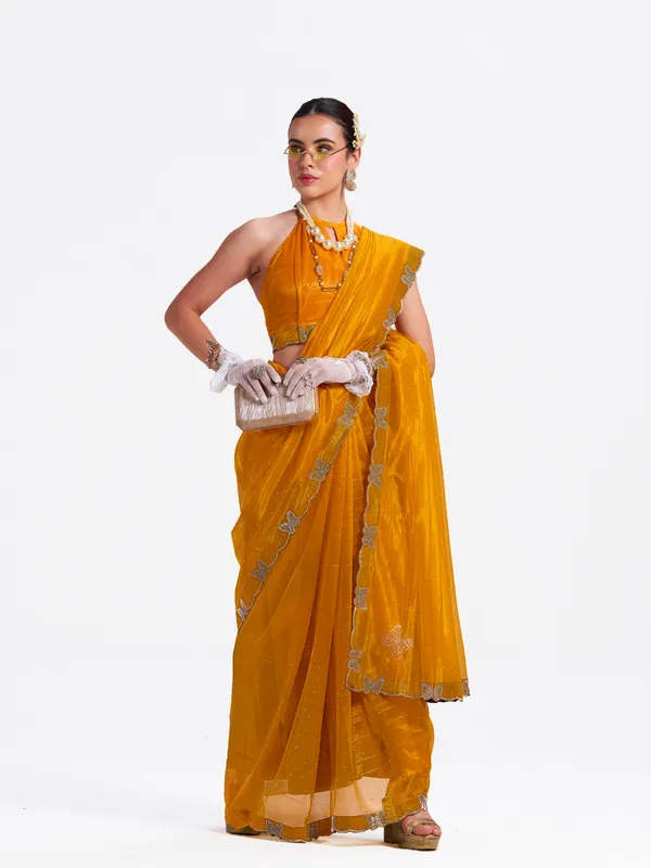 Women's_Stylish_Beautiful_Soft_Net_Diamond_Lace_Border_Saree_With_Unstitched_Blouse