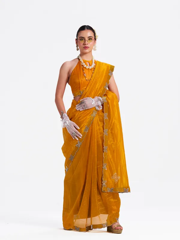 Women's_Stylish_Beautiful_Soft_Net_Diamond_Lace_Border_Saree_With_Unstitched_Blouse
