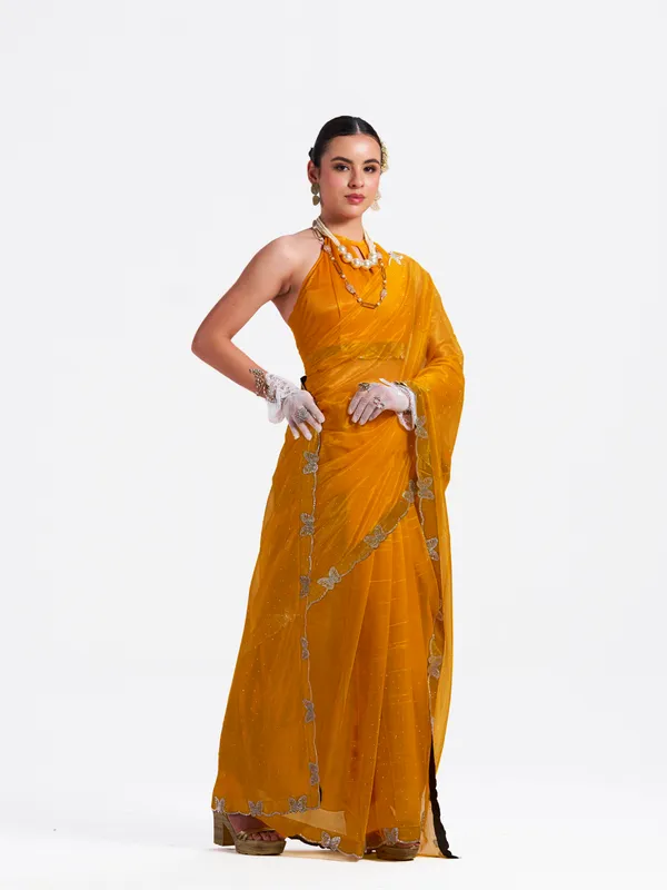 Women's_Stylish_Beautiful_Soft_Net_Diamond_Lace_Border_Saree_With_Unstitched_Blouse