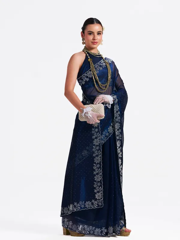 Women's_Stylish_Beautiful_Soft_Net_Diamond_Lace_Border_Saree_With_Unstitched_Blouse