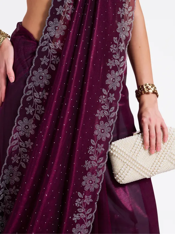 Women's_Stylish_Beautiful_Soft_Net_Diamond_Lace_Border_Saree_With_Unstitched_Blouse