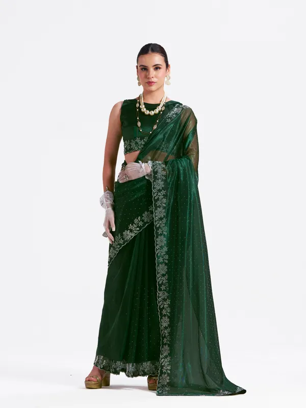 Women's_Stylish_Beautiful_Soft_Net_Diamond_Lace_Border_Saree_With_Unstitched_Blouse