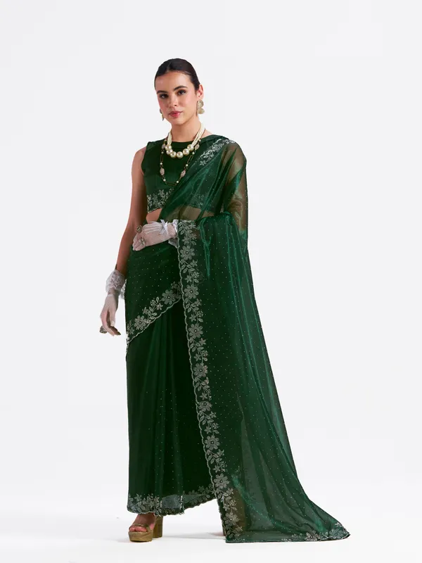 Women's_Stylish_Beautiful_Soft_Net_Diamond_Lace_Border_Saree_With_Unstitched_Blouse