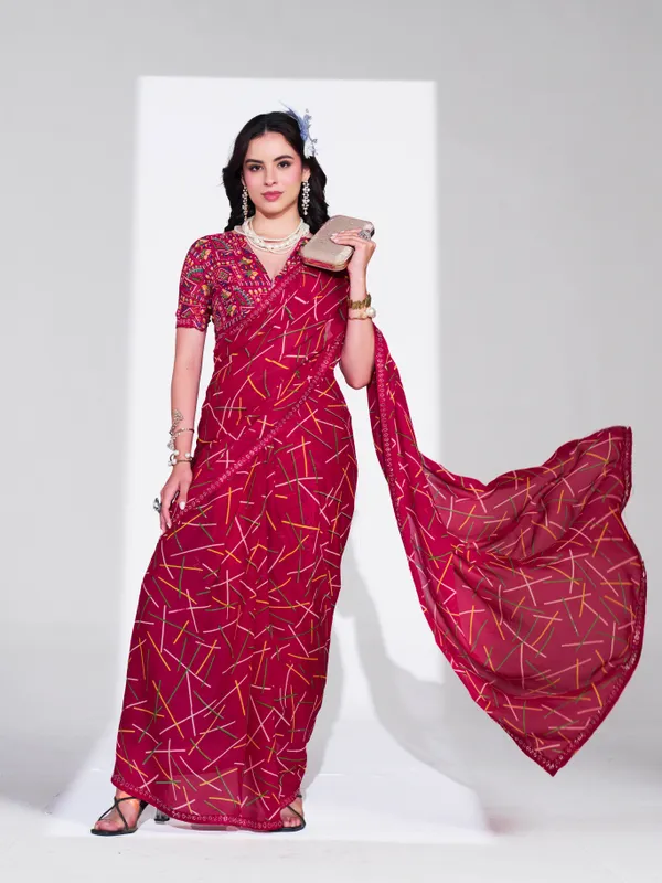 Women's_Stylish_Printed_Georgette_Lace_Border_Saree_With_Unstitched_Blouse_Piece