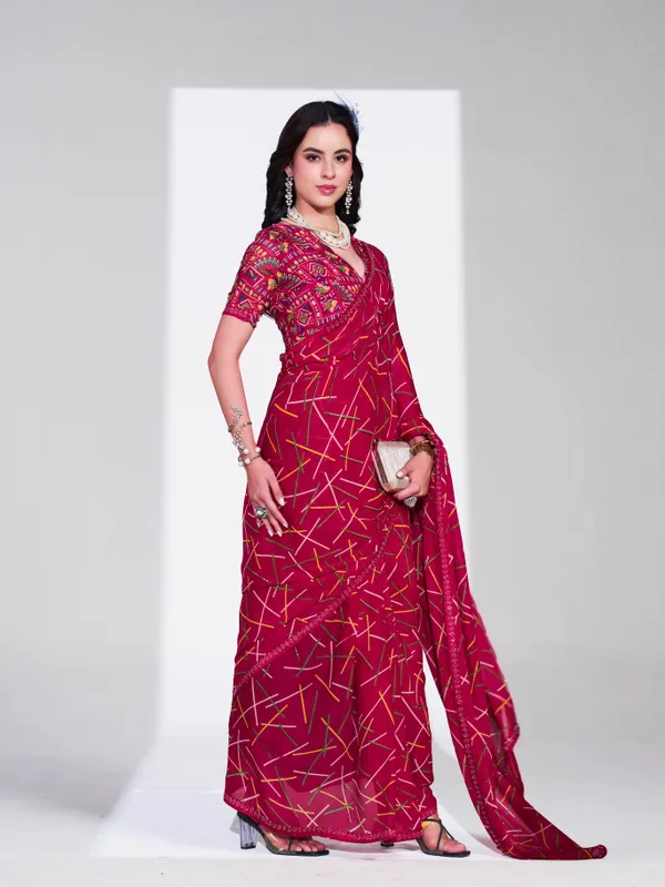 Women's_Stylish_Printed_Georgette_Lace_Border_Saree_With_Unstitched_Blouse_Piece
