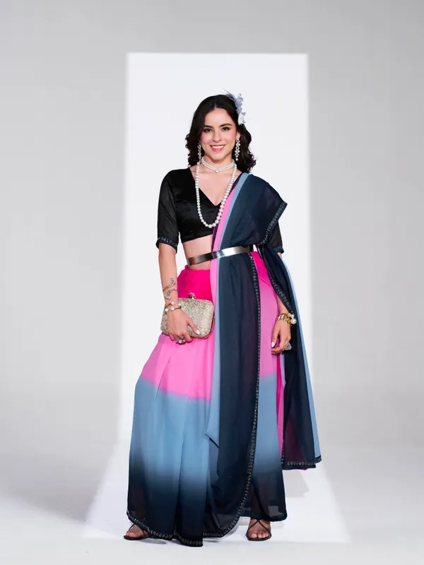 Women's_Stylish_Plain_Georgette_Lace_Border_Saree_With_Unstitched_Blouse_Piece