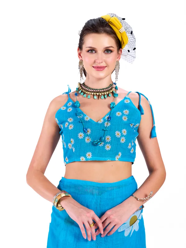 Digital_Print_Cotton_Linen_Saree_With_Unstitched_Blouse_Piece