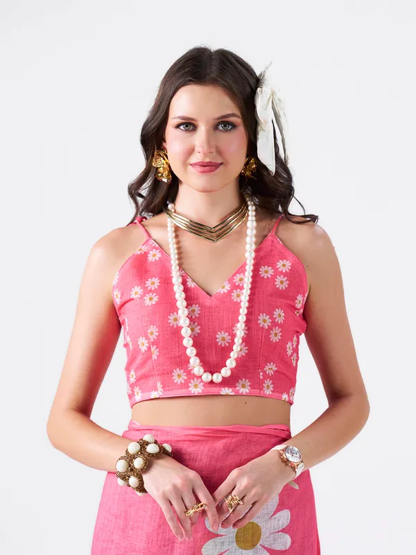 Digital_Print_Cotton_Linen_Saree_With_Unstitched_Blouse_Piece