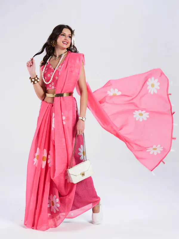 Digital_Print_Cotton_Linen_Saree_With_Unstitched_Blouse_Piece