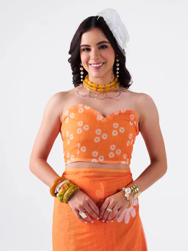 Digital_Print_Cotton_Linen_Saree_With_Unstitched_Blouse_Piece