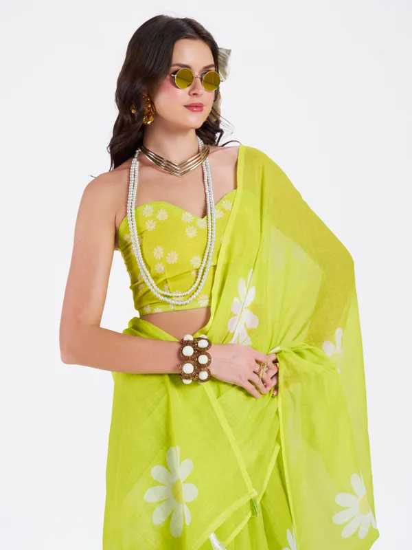 Digital_Print_Cotton_Linen_Saree_With_Unstitched_Blouse_Piece