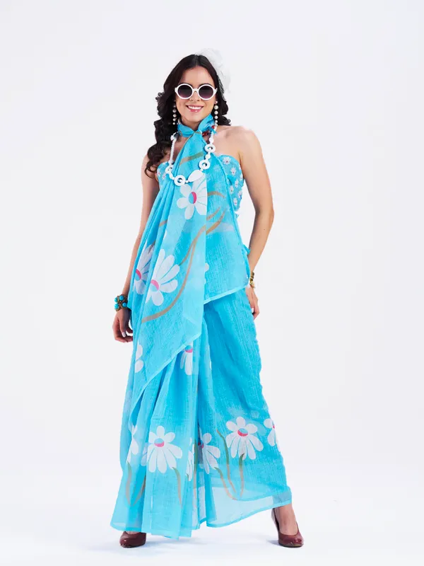 Digital_Print_Cotton_Linen_Saree_With_Unstitched_Blouse_Piece