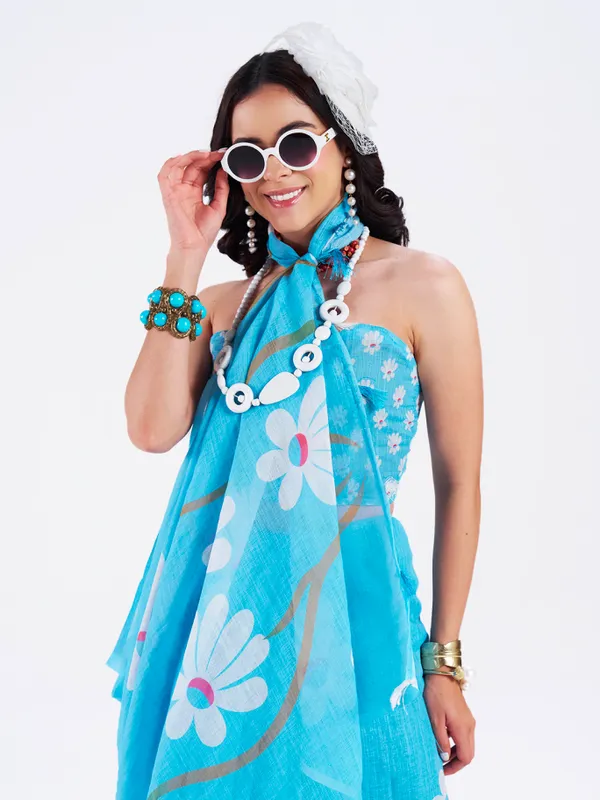 Digital_Print_Cotton_Linen_Saree_With_Unstitched_Blouse_Piece