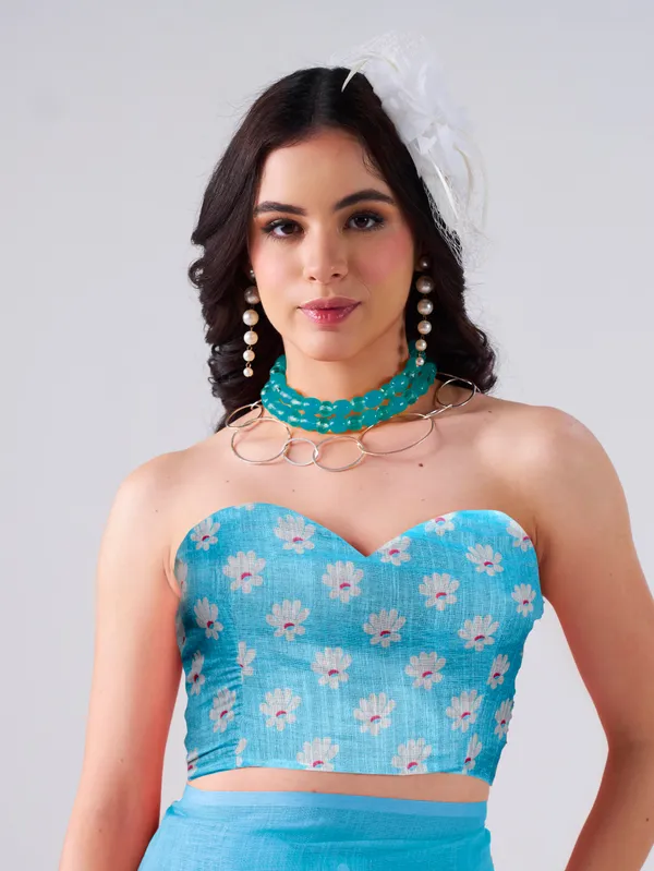 Digital_Print_Cotton_Linen_Saree_With_Unstitched_Blouse_Piece