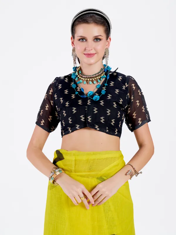 Digital_Print_Cotton_Linen_Saree_With_Unstitched_Blouse_Piece