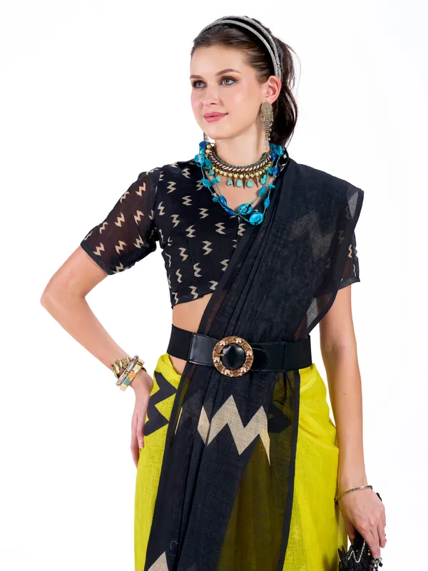 Digital_Print_Cotton_Linen_Saree_With_Unstitched_Blouse_Piece