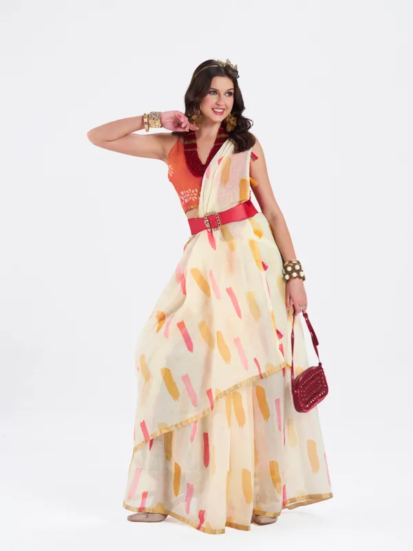 Digital_Print_Cotton_Linen_Saree_With_Unstitched_Blouse_Piece