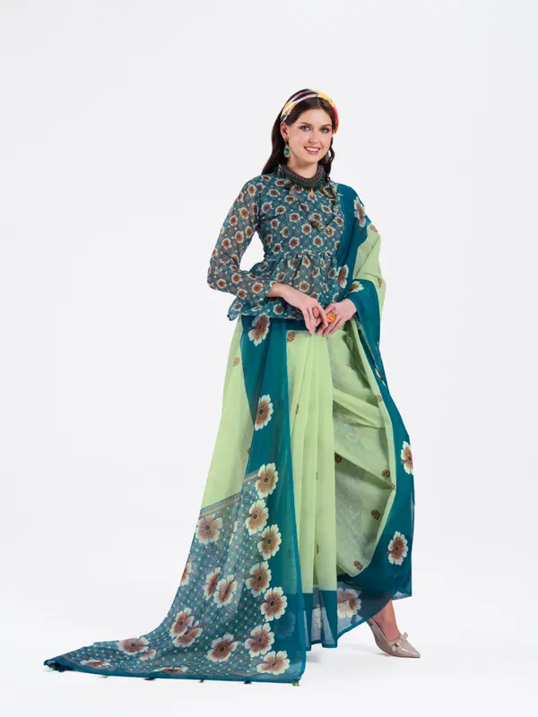 Digital_Print_Cotton_Linen_Saree_With_Unstitched_Blouse_Piece