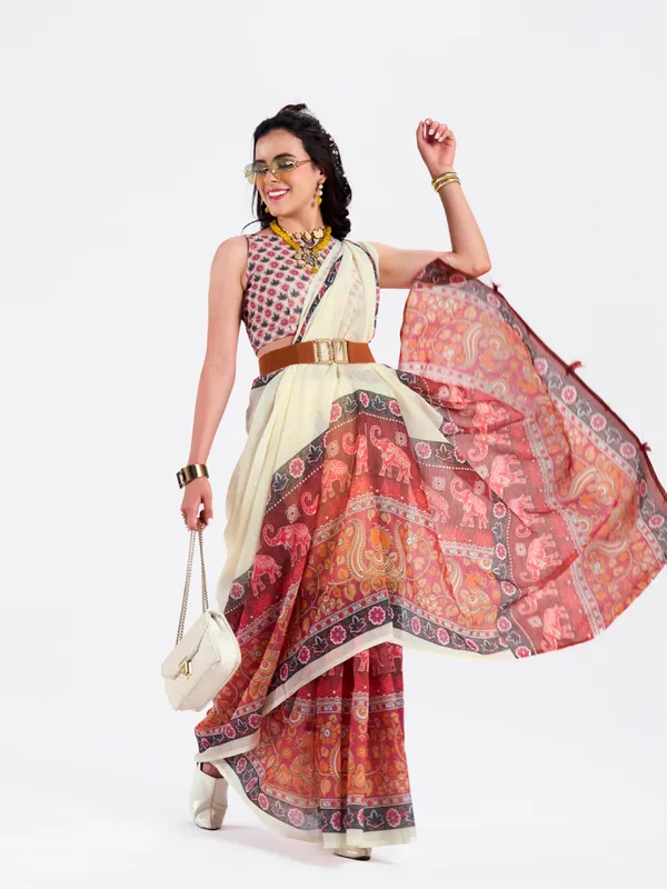 Digital_Print_Cotton_Linen_Saree_With_Unstitched_Blouse_Piece