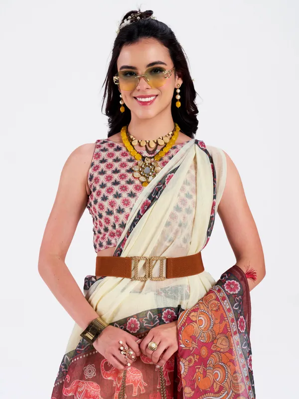 Digital_Print_Cotton_Linen_Saree_With_Unstitched_Blouse_Piece