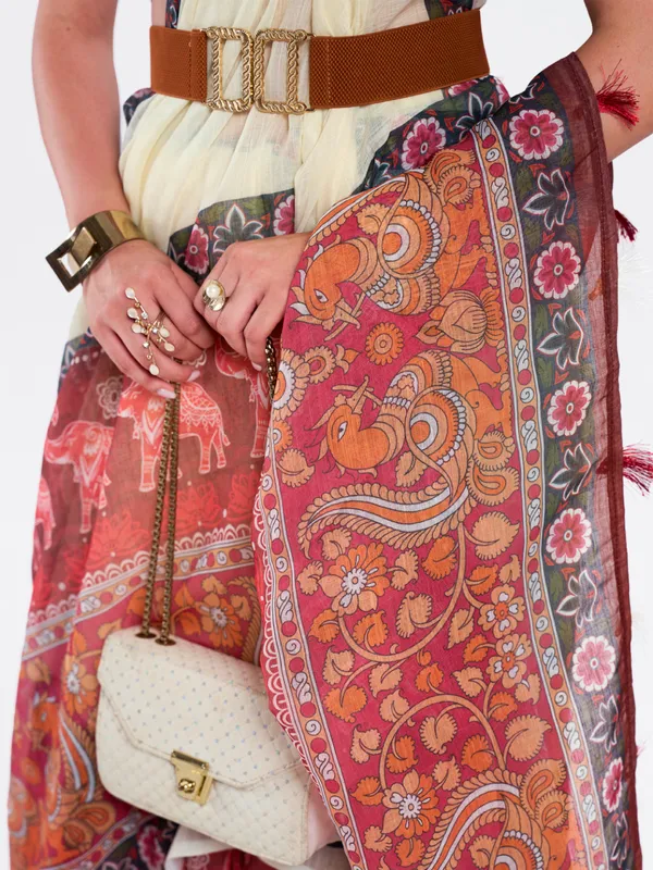 Digital_Print_Cotton_Linen_Saree_With_Unstitched_Blouse_Piece