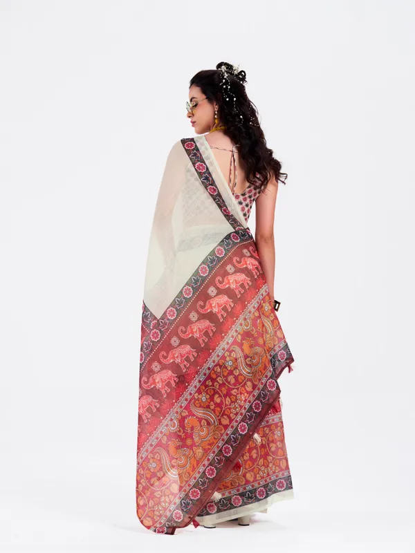 Digital_Print_Cotton_Linen_Saree_With_Unstitched_Blouse_Piece