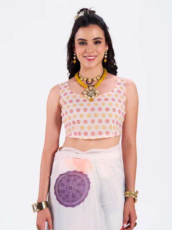 Digital_Print_Cotton_Linen_Saree_With_Unstitched_Blouse_Piece