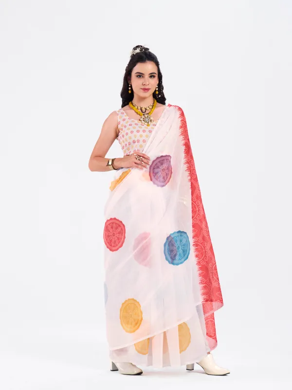 Digital_Print_Cotton_Linen_Saree_With_Unstitched_Blouse_Piece