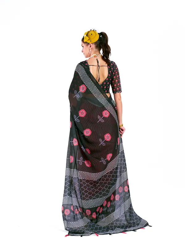 Digital_Print_Cotton_Linen_Saree_With_Unstitched_Blouse_Piece