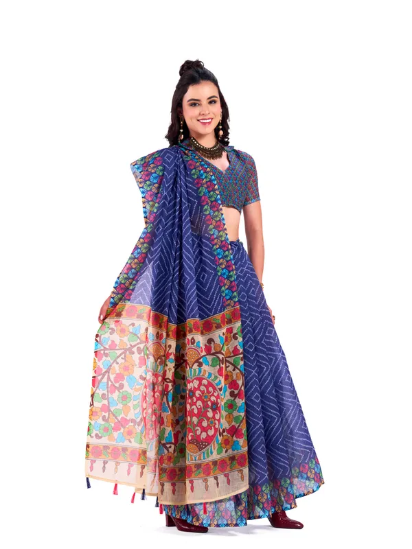 Digital_Print_Cotton_Linen_Saree_With_Unstitched_Blouse_Piece