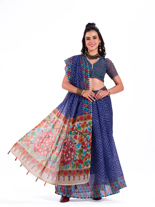 Digital_Print_Cotton_Linen_Saree_With_Unstitched_Blouse_Piece