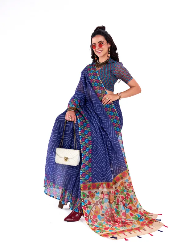Digital_Print_Cotton_Linen_Saree_With_Unstitched_Blouse_Piece