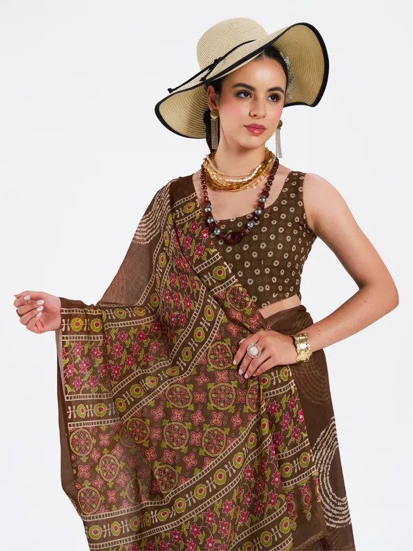 Digital_Print_Cotton_Linen_Saree_With_Unstitched_Blouse_Piece