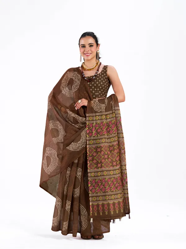 Digital_Print_Cotton_Linen_Saree_With_Unstitched_Blouse_Piece