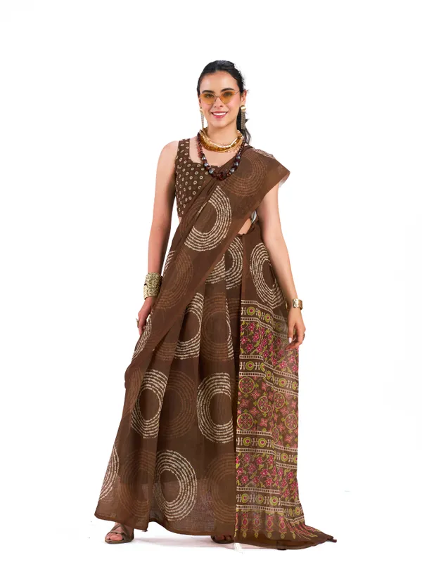 Digital_Print_Cotton_Linen_Saree_With_Unstitched_Blouse_Piece