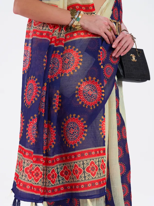 Digital_Print_Cotton_Linen_Saree_With_Unstitched_Blouse_Piece