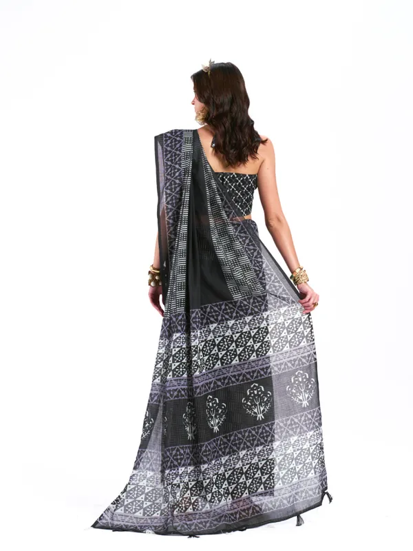 Digital_Print_Cotton_Linen_Saree_With_Unstitched_Blouse_Piece