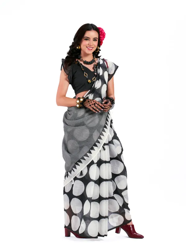 Digital_Print_Cotton_Linen_Saree_With_Unstitched_Blouse_Piece