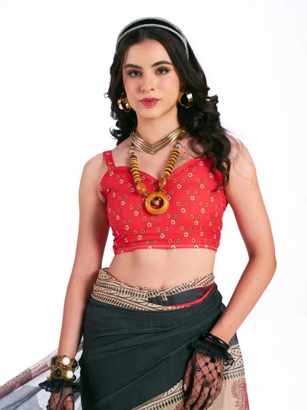 Digital_Print_Cotton_Linen_Saree_With_Unstitched_Blouse_Piece