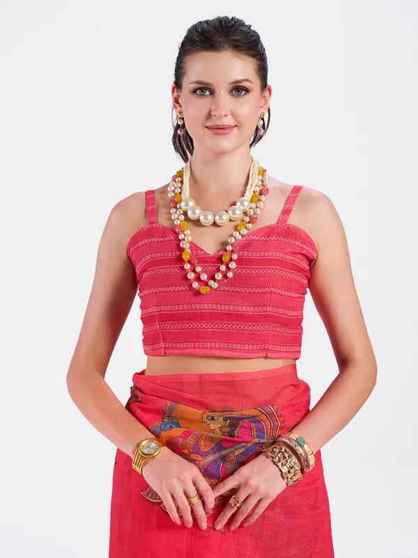 Digital_Print_Cotton_Linen_Saree_With_Unstitched_Blouse_Piece